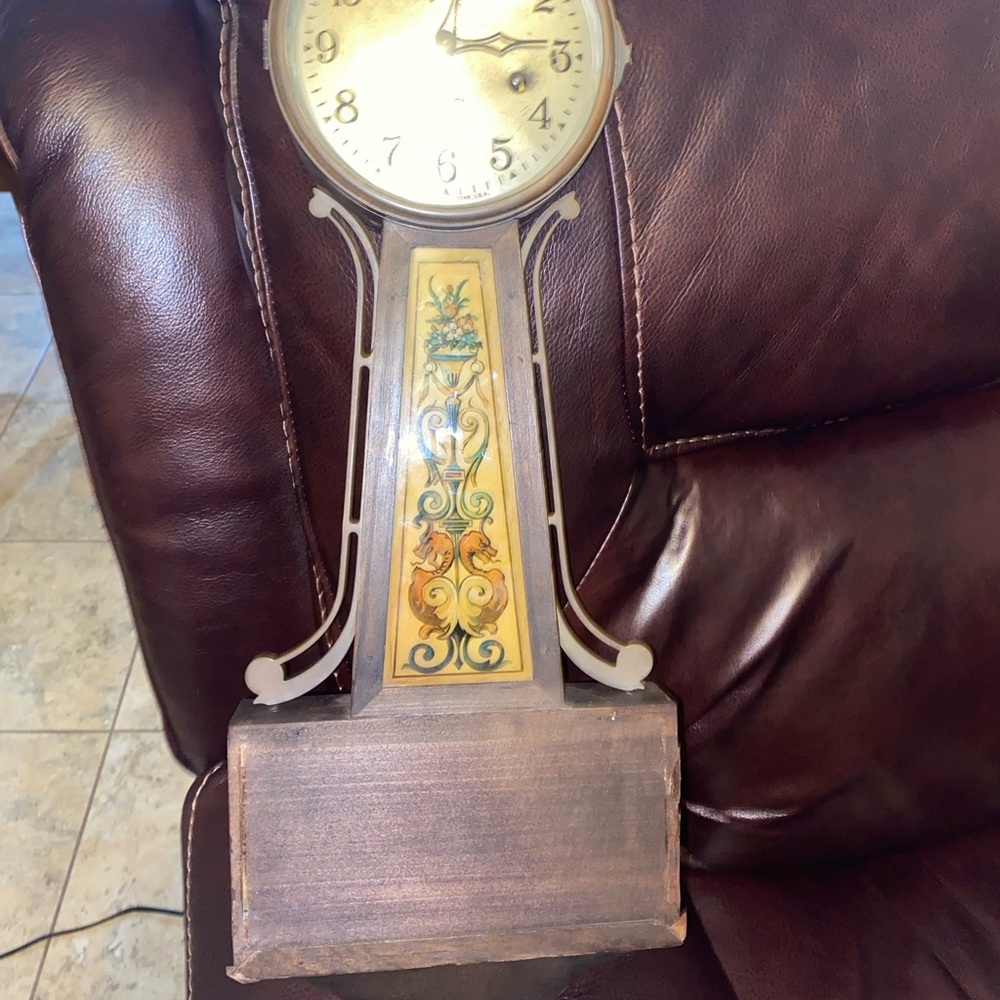 E. Ingraham Antique 8 Day Banjo Wall Clock Glass Panel MCM Not Tested As Is - Picture 15 of 16